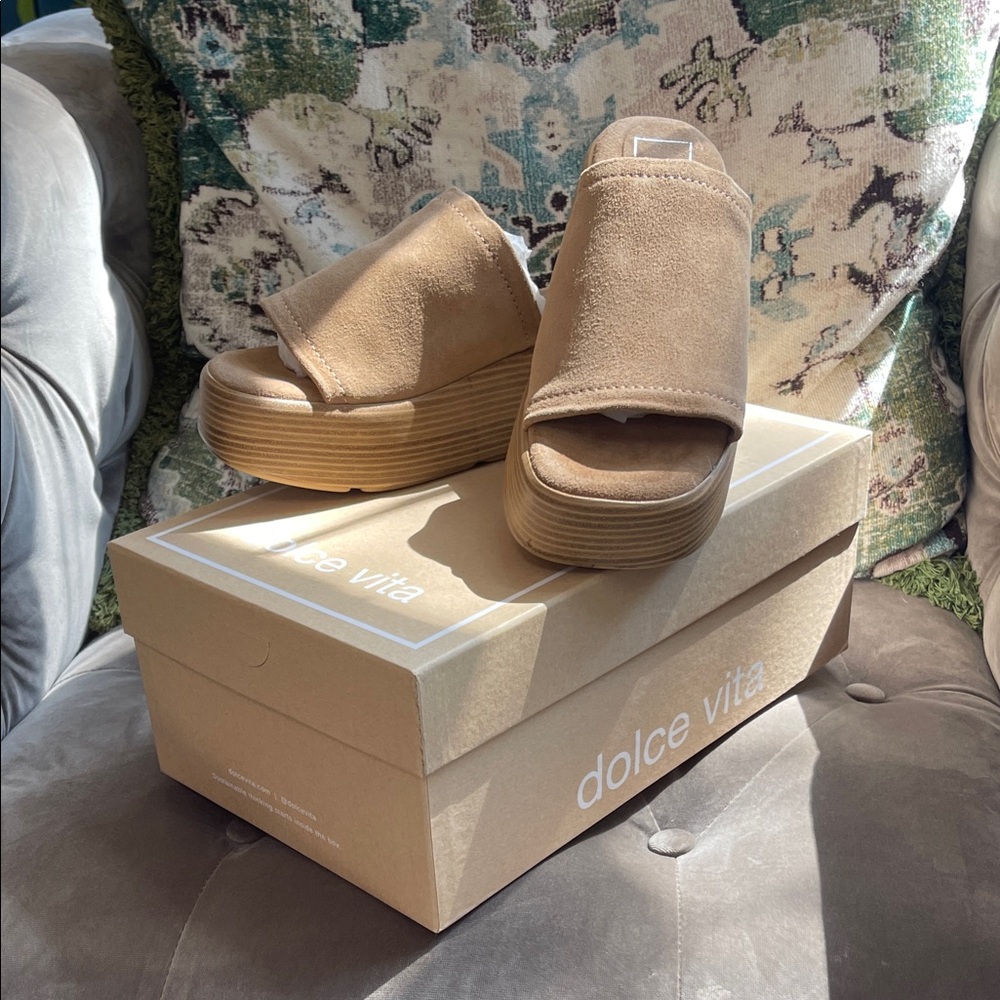 Dolce Vita Canal Suede Platform Slides